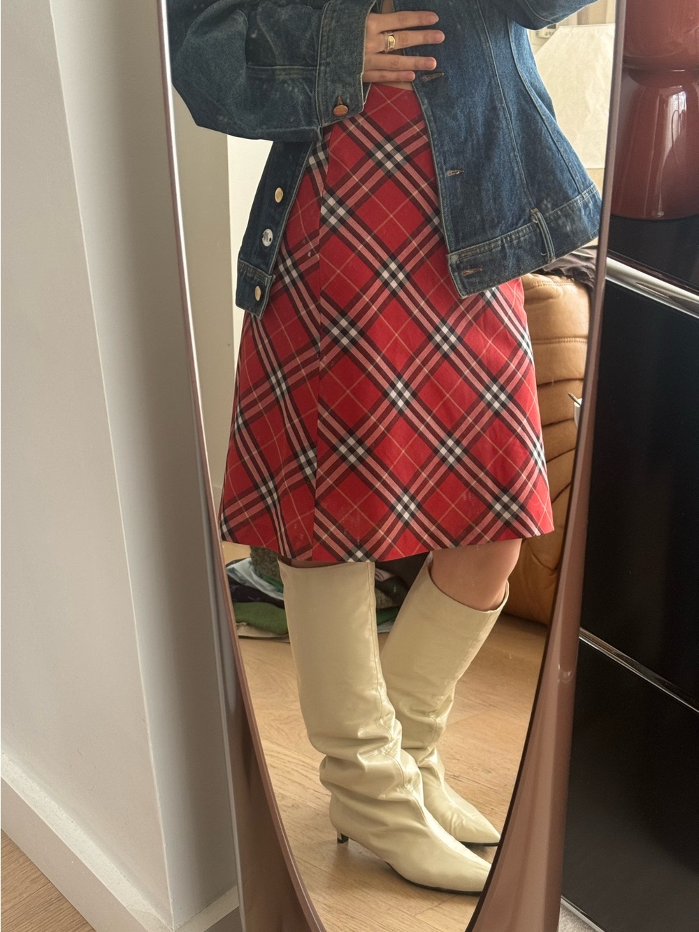 Burberry Blue Label Plaid Mini Skirt in Size 38